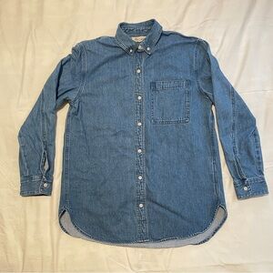 Madewell Denim Button-Down Collar Oversized Shirt, Size Small